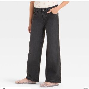 Girls Wide-Leg Black Jeans Size 5
